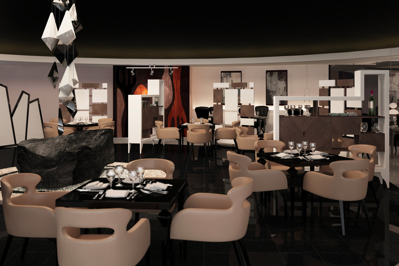 Azul Sensatori — contemporary restaurant interior